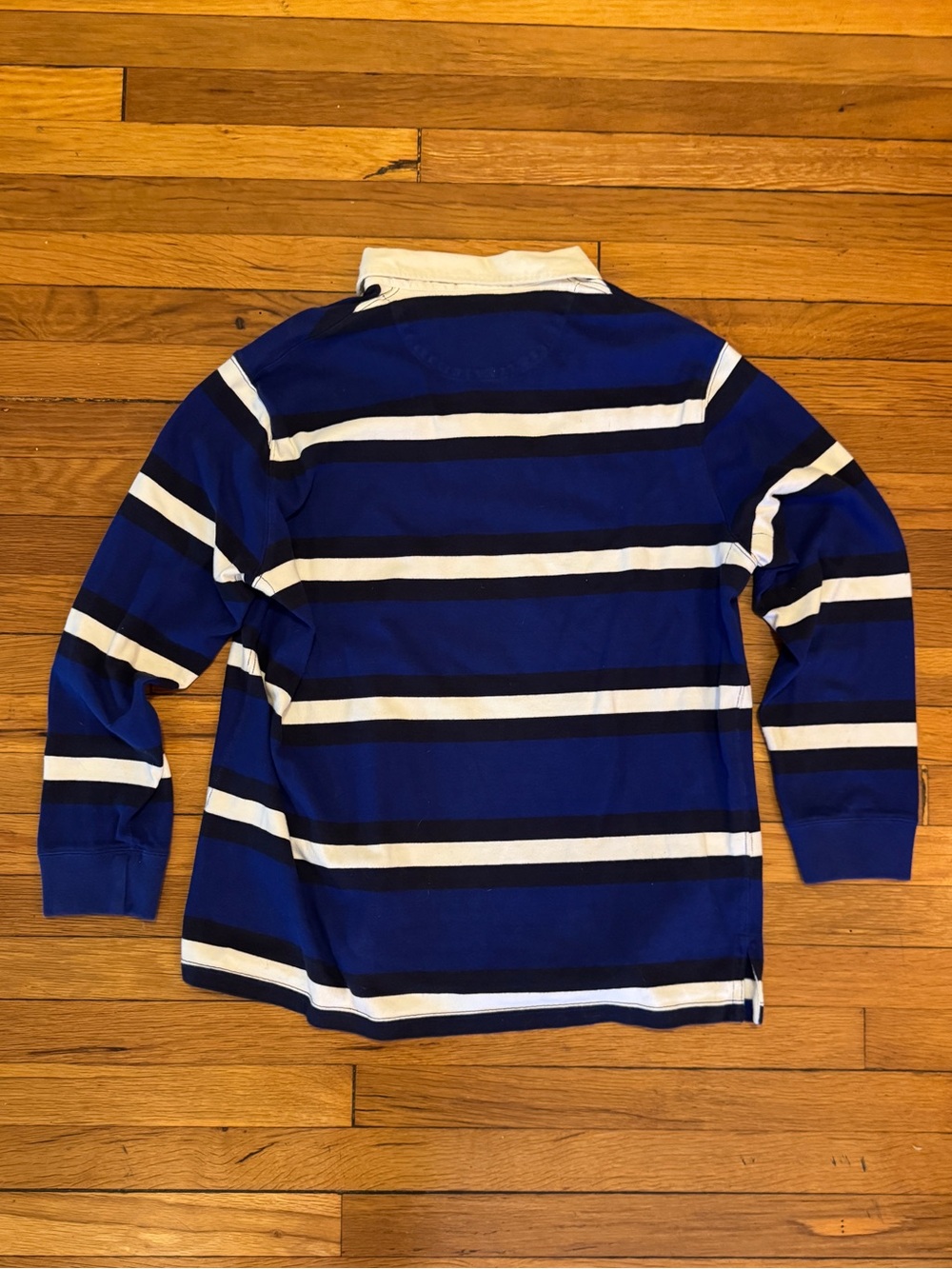 Classic Ralph Lauren Blue & White Striped Rugby Shirt - Picture 2 of 4